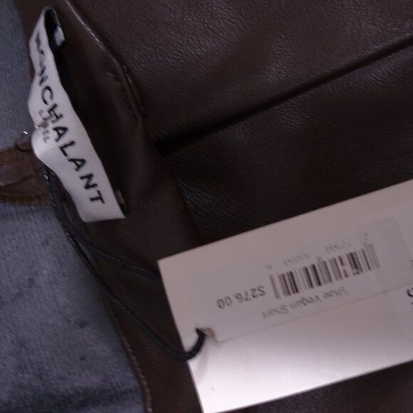 Nonchalant Label Shae Vegan Leather Shorts Brown Sz XS NWT 298 - Picture 5 of 14